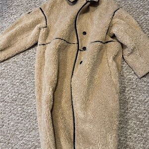H&M Cozy Beige Faux Shearling Coat